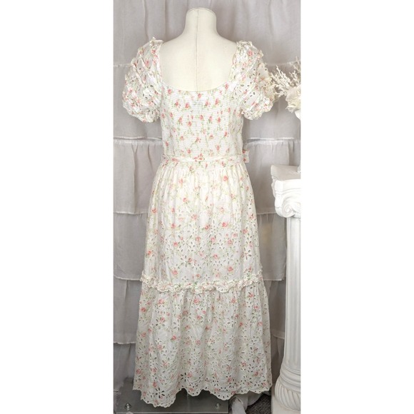 LoveShackFancy x Target Clementine Eyelet Romantic Cottagecore Midi Dress 12 - Picture 10 of 14